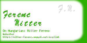 ferenc mitter business card